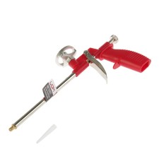 Pistol for mounting foam scrap, plastic case