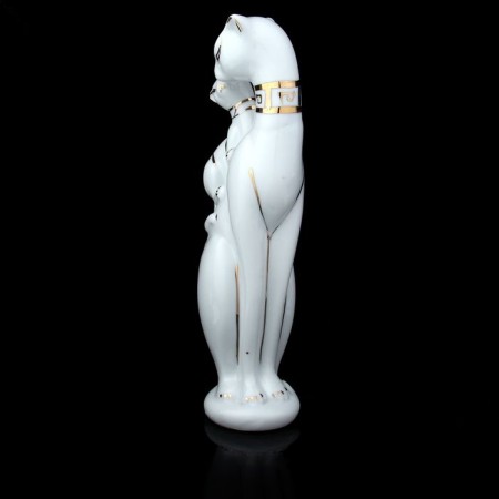 Souvenir Ceramics "Egyptian cat with a kitten, white" 23x8x5.5 cm-1