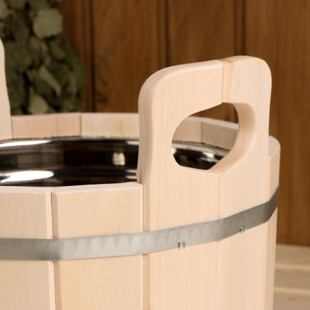 Gang made of linden, 9 l, round, stainless insert-3