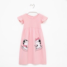 Dress for girls, peach color, height 116 cm