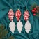 Jewelry decoration "Assorted bumps" (set 6 pcs) 9.5x4.5 cm, red white