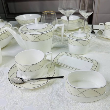 Tea service Lenardi Pandora Cream, 18 items, 250 ml