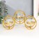 Climber metal, glass for 3 candles "double rings" d-4.5 cm gold 22.5x7.5x11 cm