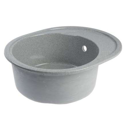 Kitchen sink made of stone AG3C3, 570x465 mm, oval, gray color-1
