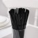Disposable tubes for drinks of the share, 21 cm, d = 5 mm, 100 pcs, with corrugation, black color is black