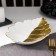 Dilyan fruit dish "Golden Leaf", 25.5 × 17 × 3.5 cm, gold color with white