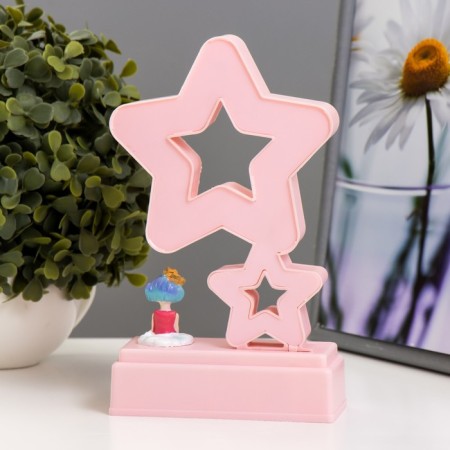 Stars nightlight 5XLED 4000K 2HAA Pink 20x12x5.5cm Risalux-3