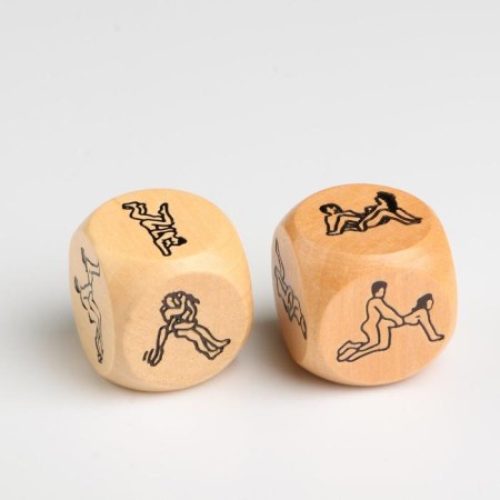 Cubes for adults "Pose", 2 pcs, 2.6 x 2.6 cm, wooden, 18+-1