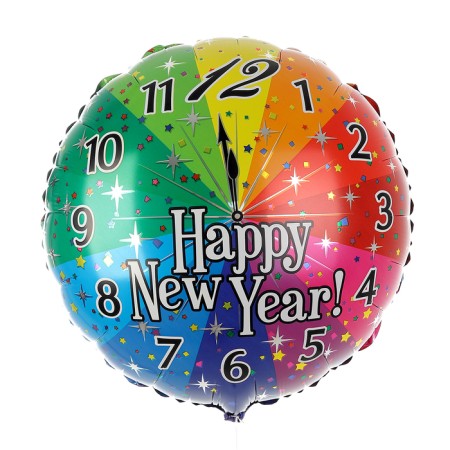 Foil ball 18 "Happy New Year! Clock"-1