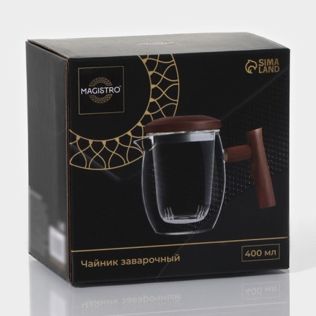 Glass teapot with sieve Magistro "Loft" 400 ml, 15 × 9 × 11.5 cm-7