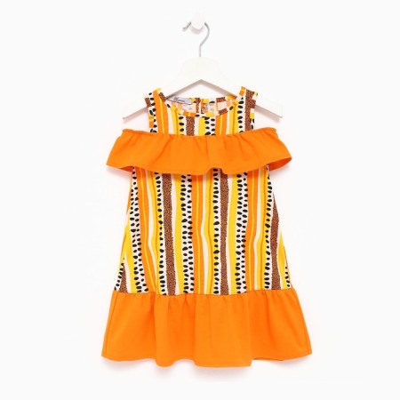 Sarafan for the girl, the color is light beige/orange, height 122 cm-5