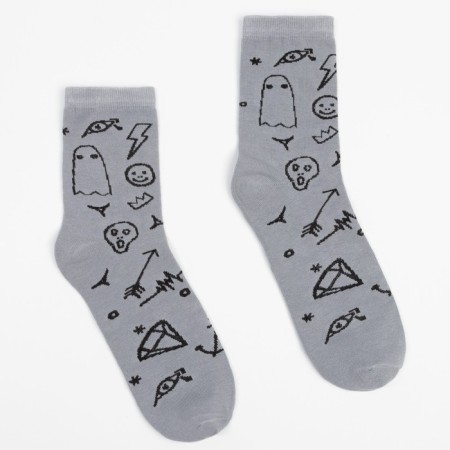 Men's socks minku "tattoo", gray color, size 42-43 (29 cm)