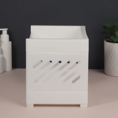 Organizer for storage, 2 sections, 24.2 × 15 × 16.7 cm, white color-4