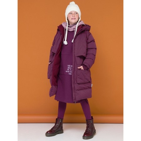 Coat for girls, height 146 cm, purple color-9