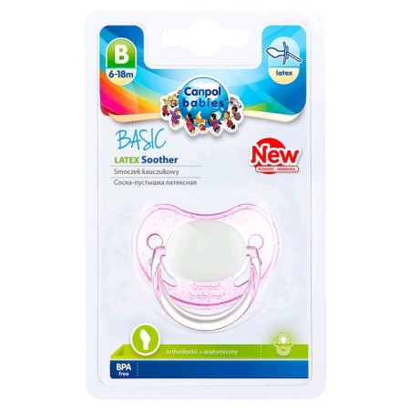 Latex-Latex Canpol Babies Basic, orthodontic, from 0-6 months, color mix-1