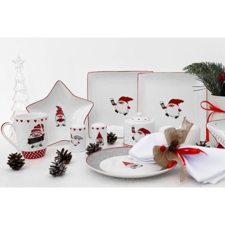 Porcelain Serving Dolyana dish "Festive commotion. Gnome bim ”, d = 20.5 cm, white color-5