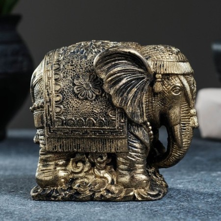Figure "Indian Elephant" Old Gold, 12x7x6cm-1