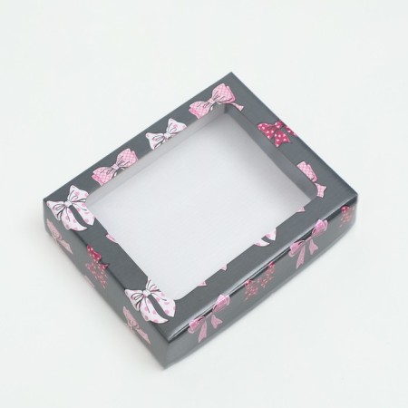 Box Gift cover is “bows”, with a window, 18 x 15 x 5 cm-1