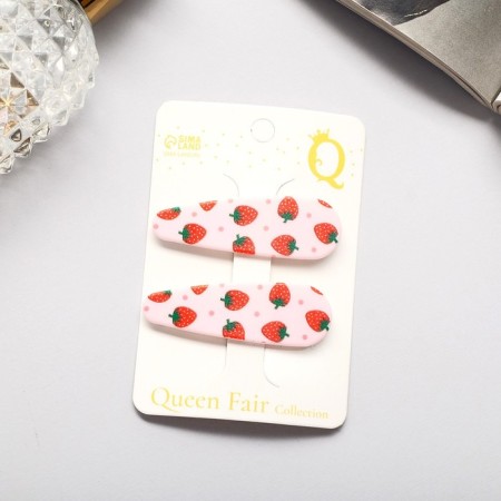 Invisibility for hair "Spark" (set 2 pcs) strawberries, 5 cm