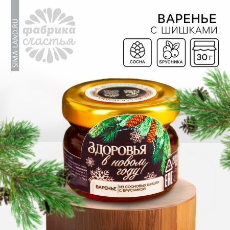 Jam from cones with lingonberries "New Year: Health", 30 g.