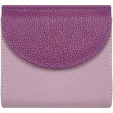 Wallet on the button, the map for maps (3)/coins/bill, lilac color 10.2x9.5x3cm