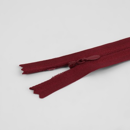 Lightning secret, No. 3, non -proceeding, castle machine, cotton, 40 cm, burgundy color-1