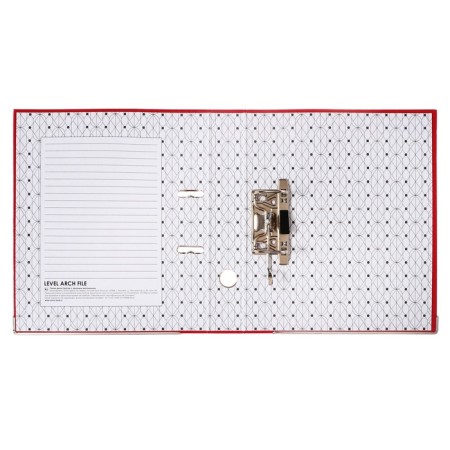 A4, 50 mm, calligrata, PVC, embossing "flax", metal edging, pocket for a spine, assembled, red, mix-5