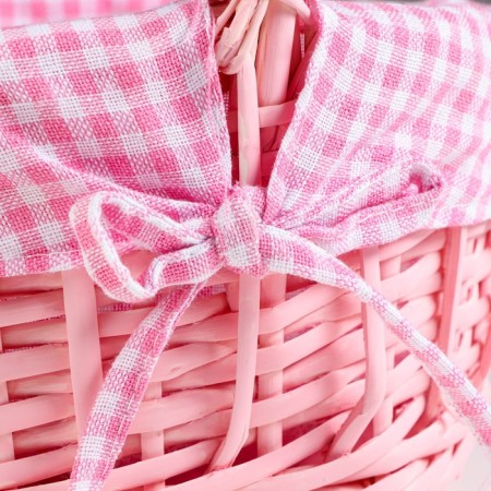 Wicker basket, 22 x 22 x 11 x 27 cm, pink-2