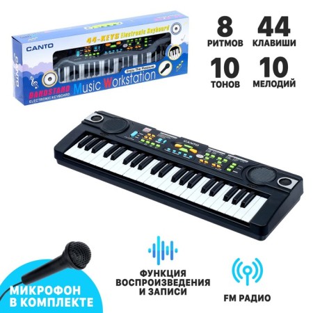 Synthesizer "Music-2" with FM radio, a microphone, 44 keys, works on a network and from batteries