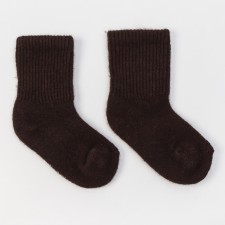 Baby socks from Mongolian wool, chocolate color, size 16-18 cm (4)