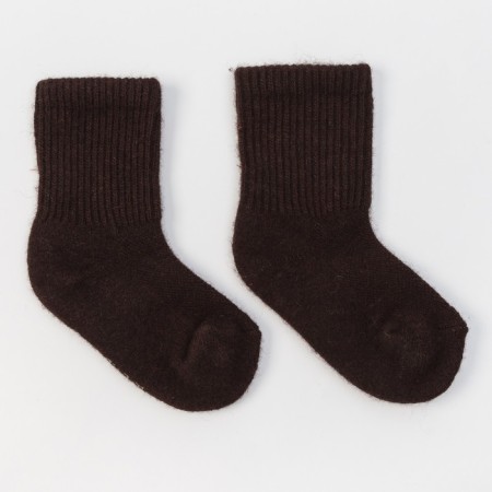Baby socks from Mongolian wool, chocolate color, size 16-18 cm (4)
