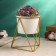 Pot on the stand "Glass" white with gold, 14x11x15cm