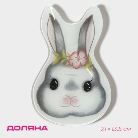 Glass Serving shares "Flower Rabbit", 21 × 13.5 × 1.8 cm