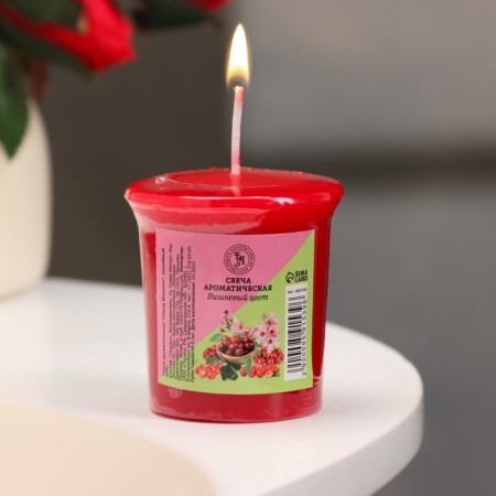 Aromatic candle "Cherry Blossom", cherry color, 5x4.5 cm