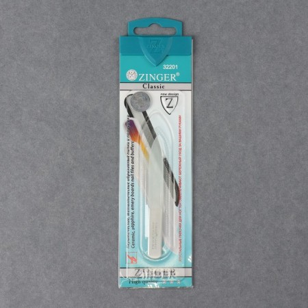 Glass nail file, 9 cm, in a case, on a blister, silver color, fg-02-09-3