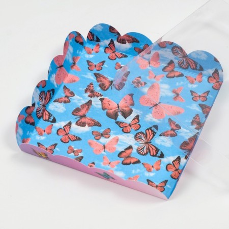 Box for cookies, "butterflies in the sky", 15 x 15 x 3 cm-2