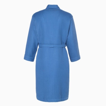 Wafel dressing gown men's elongated Ethel "BOHO" size 54-56, color blue, 100% cotton, 290 g/m2-1