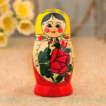 Nesting doll "Zoya", yellow scarf, 5 puppet, 12 cm-3
