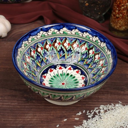 Rishtan ceramics "flowers" 15 cm, small, blue-2