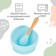Baby plate on a suction cup, spoon, crush me, blue color
