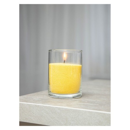 Candle in granules "Roscandles" yellow in PET bank, 300 g + wicks-1
