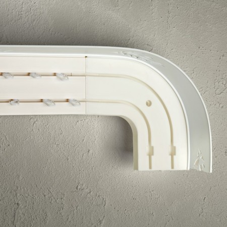 Binide cornice, “ultracompact. Gold sheet ", 240 cm, with a decorative bar 7 cm, white color-3