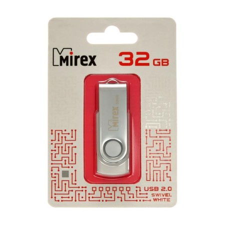 Flashka Mirex Swivl White, 32 GB, USB2.0, Thu up to 25 MB/s, PLO up to 15 MB/s, white-3