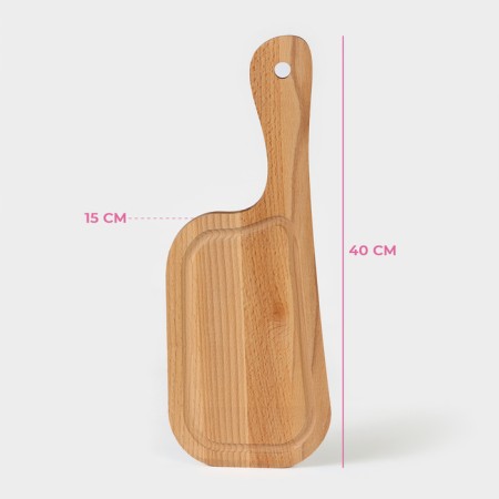 Greeter board for feeding and serving "ax", 40 × 15 × 1.6 cm, beech