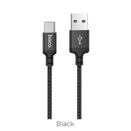 Hoco X14, Type -C cable - USB, 3 A, 1 m, fast charging, nylon braid, black-3