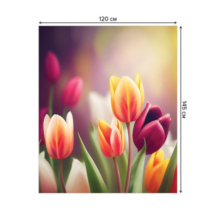 Gabant on the table "Field of tulips", rectangular, Saten, size 120x145 cm-1