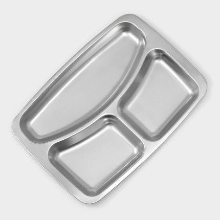 Stainless steel tray, 3 sections-1