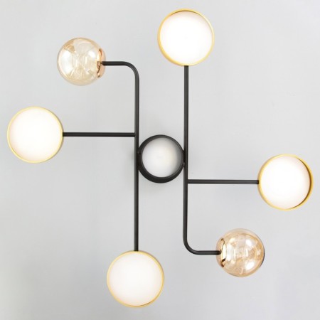 Chandelier 1851/7 LED 72W 3000-6000K black and gold 79x77x43 cm Bayerlux-5