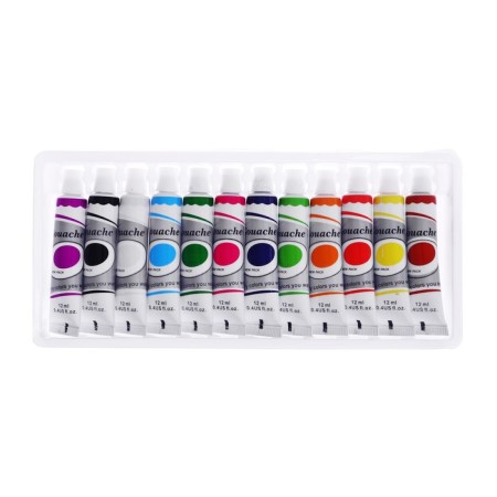 Gouache paints, 12 colors, in a plastic tube, 12 ml, in a cardboard box-2