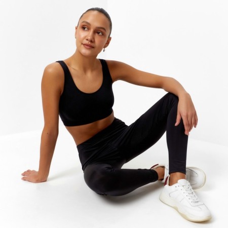 Female leggings Minaku: Sportly color black, size 42-8